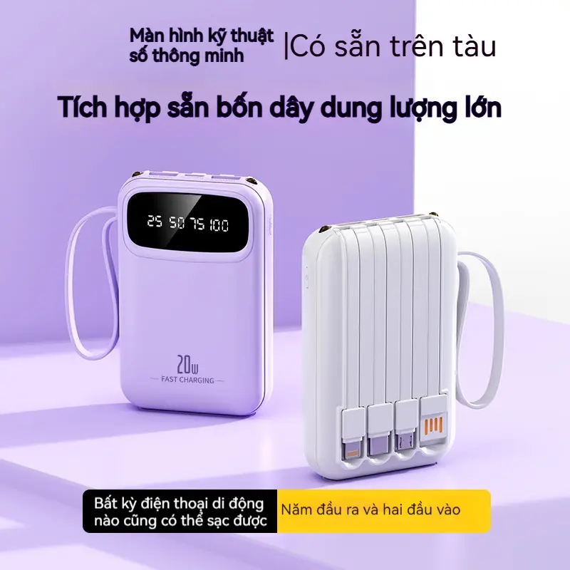 YUWEI Pin Dự Phòng Mini Sạc Nhanh  và PD 20W Đi Kèm 4 Dây Sạc, Dung Lượng 20000mAh | BigBuy360 - bigbuy360.vn