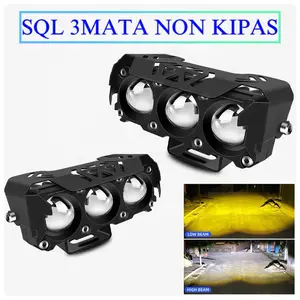 Lampu Tembak LED Laser Q9 3 Mata 2 Warna HI LOW untuk Motor & Mobil dengan Desain 3 Mata SQL Lensa Car dan Pendingin Ganda