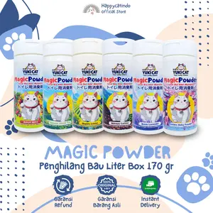 Pewangi Pasir Penghilang Bau Kotoran Magic Powder YUKI CAT 170 GR Aman Tidak Berbahaya