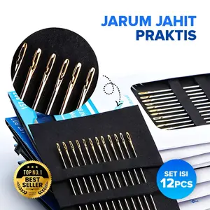 Jarum Jahit Tangan Praktis Isi 12PCS Jarum Sulam Manual Sewing Needles Portable 12 PCS Jarum Sulam