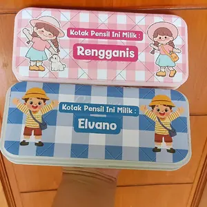 ready stok !! tempat pensil viral custom nama anak / tempat pensil lucu estetik / hadiah ulang tahun