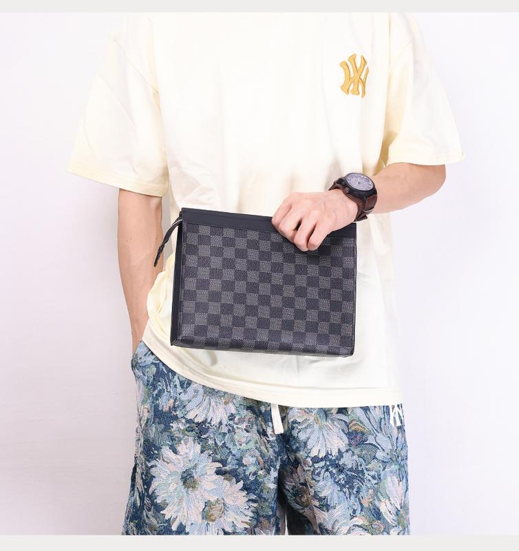 Product Introduction of Handbag Handbag 2023 new fashion men&#039;s bag plaid leisure business briefcase file bag envelope bag 0