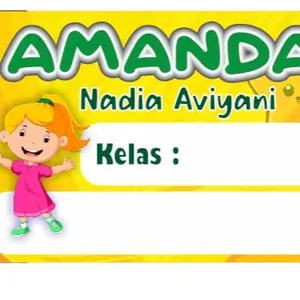 Stiker nama request nama stiker mapel tempel disampul buku harga isi 40pcs