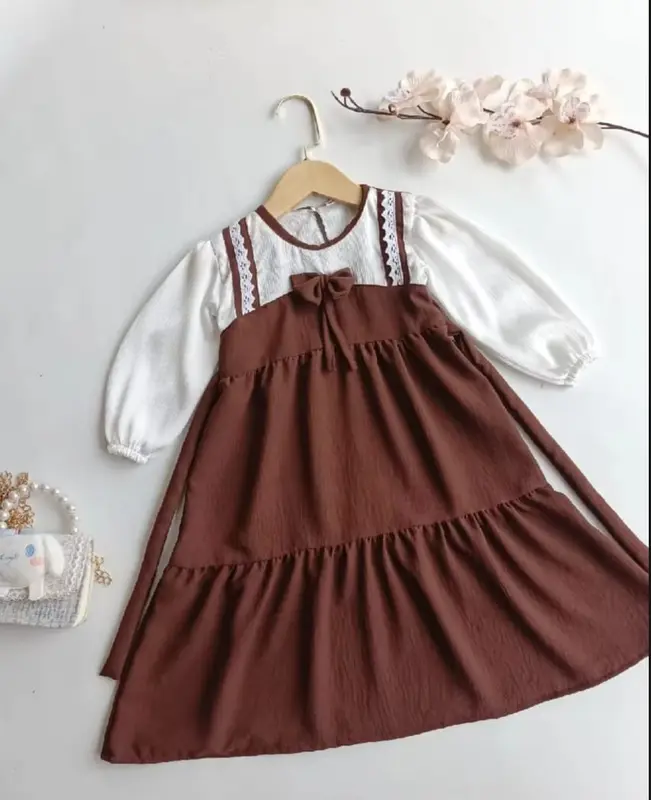 Gamis Anak Terbaru Zira Dress Fashion Anak Prempuan Kekinian Usia 2-9 Tahun Bahan Cringkle Premium 4