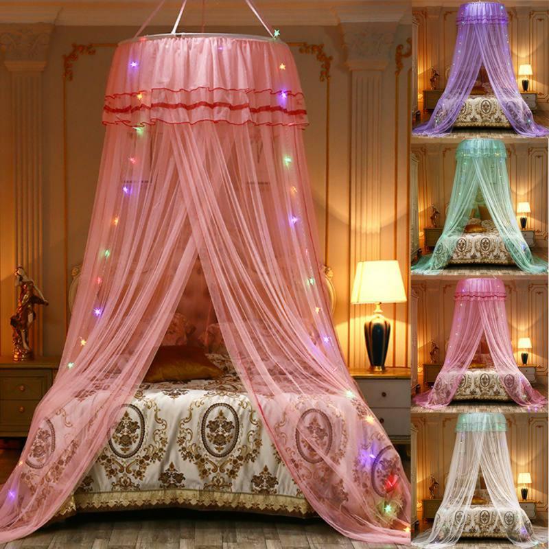 Dome Hanging Mosquito Net with Light String Princess Girl Garden ...