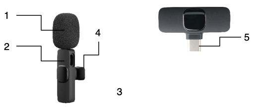 Product Introduction of Wireless lavalier microphone Type-C K20 lapel/collar clip microphone Wireless mobile receiver USB-C charging, plug-in rechargeable, compact and portable, intelligent noise reduction, for: smartphone, audio, wireless live broadcast, Vlog recording video 1