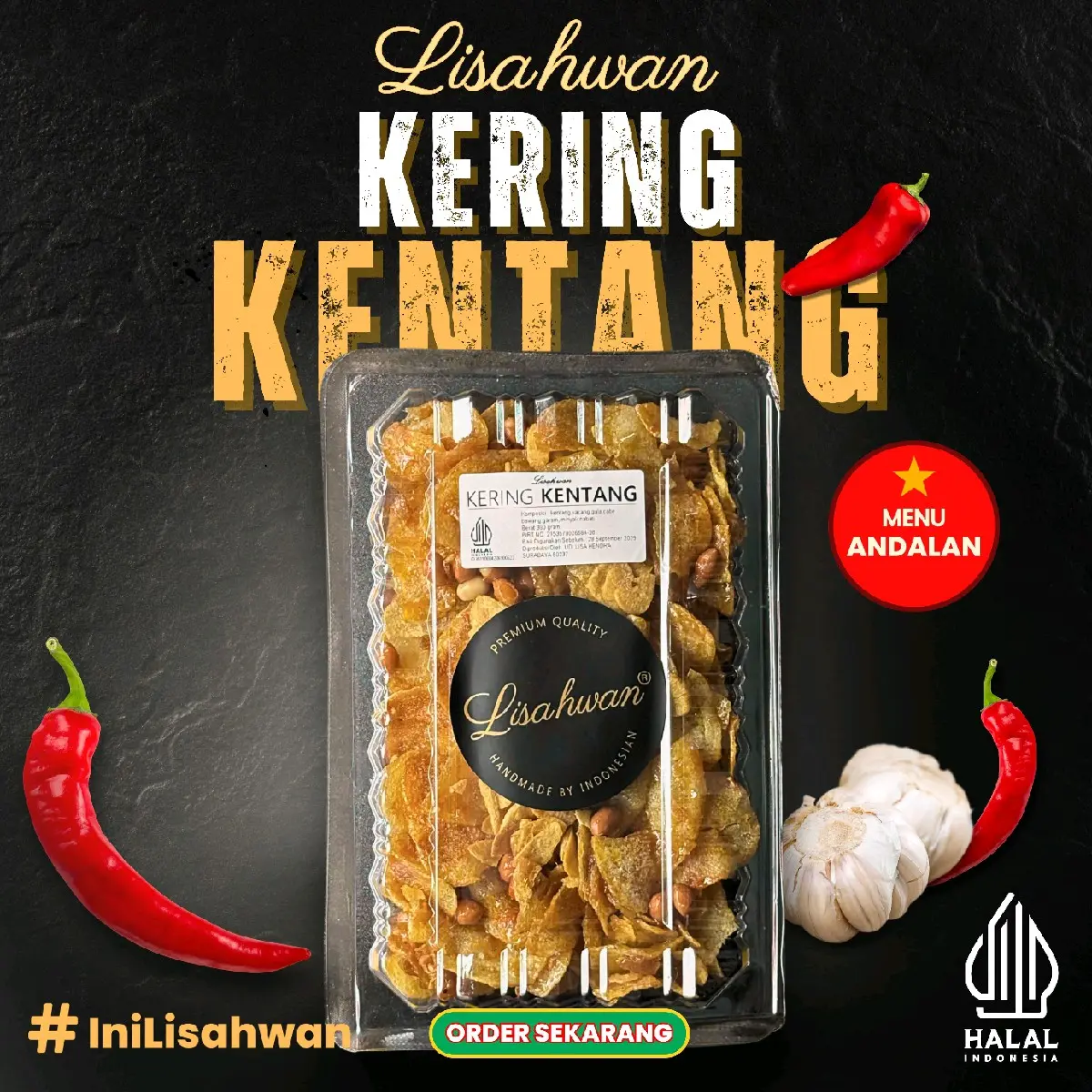 KERING KENTANG LISAHWAN. Keripik lauk pauk