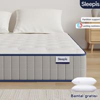 Gambar Sleepis Kasur Gulung Pegas Pocket Springbed anti lembab Anti Bising matras Free Bantal Ukuran,90x200 , 120x200, 160x200 , 180x200 - 90 * 200 cm dari Sleepis Shop Kab. Tangerang 1 Tokopedia