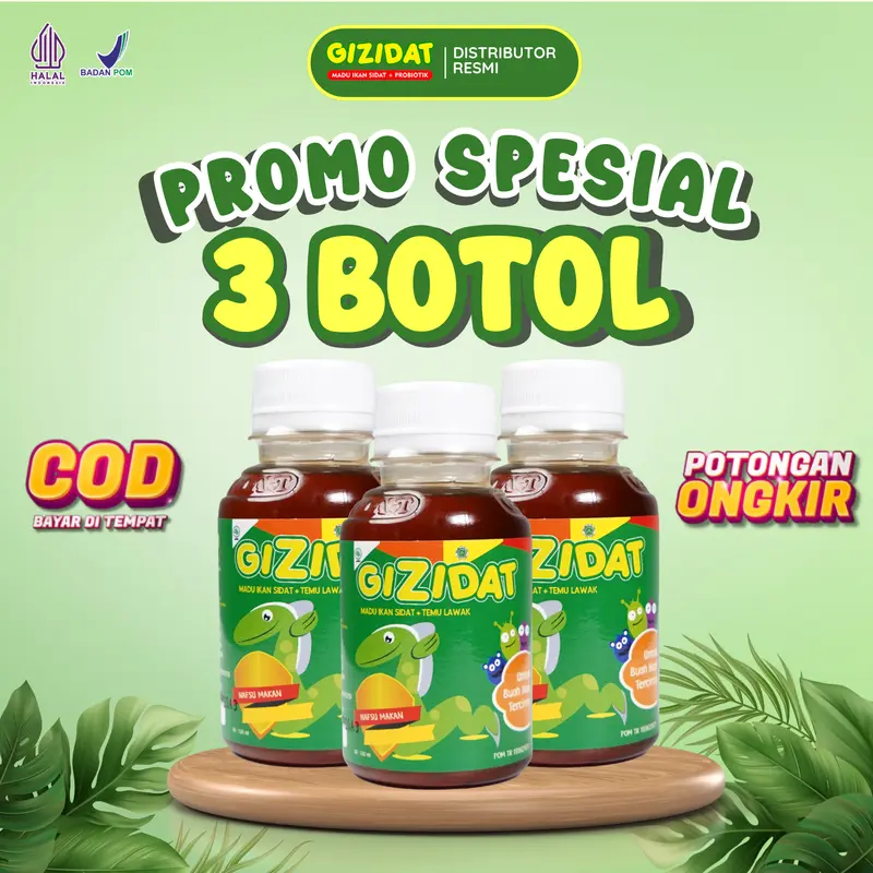Madu Multivitamin Anak Gizidat - Paket 3 Botol 130ml BPOM & HALAL 0