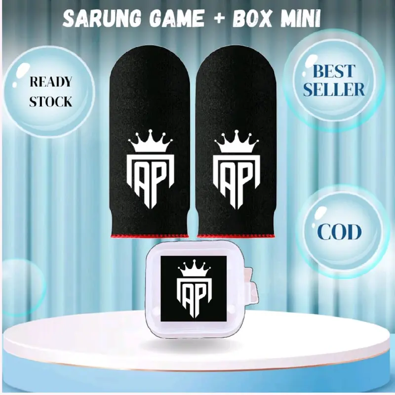 Terbaru Sarung jempol game + Box mini anti keringat logo AP King 0