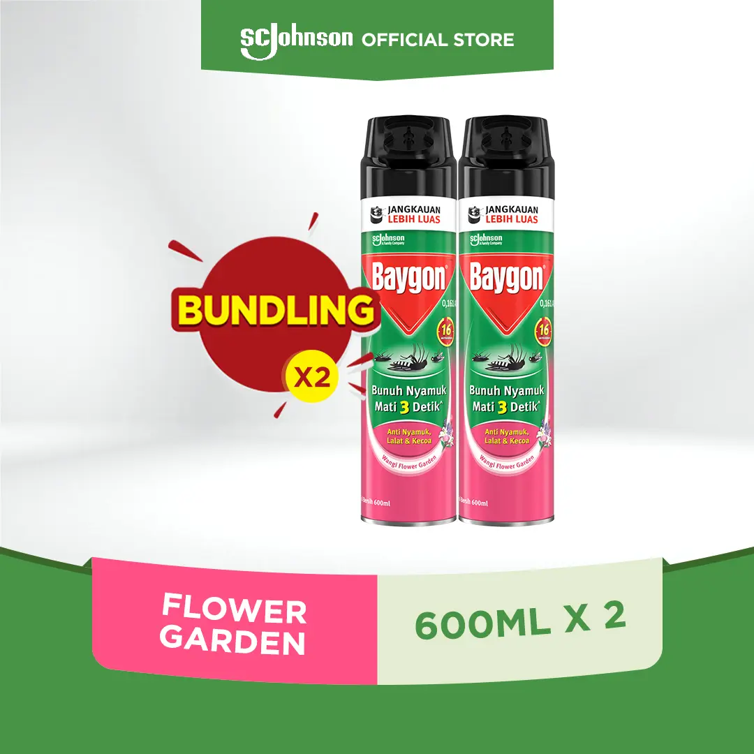 Baygon Aerosol Flower Garden 600ml x2