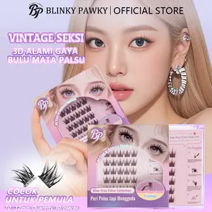 BLINKY PAWKY Bulumata Tanpa Lem 30 Kluster,Curl C,Iritasi tanpa lem,Tidak merusak bulu mata asli,Panjang 10-12mm,Extension eyelash,Glue-free False Eyelashes,Anti-keringat & anti-air