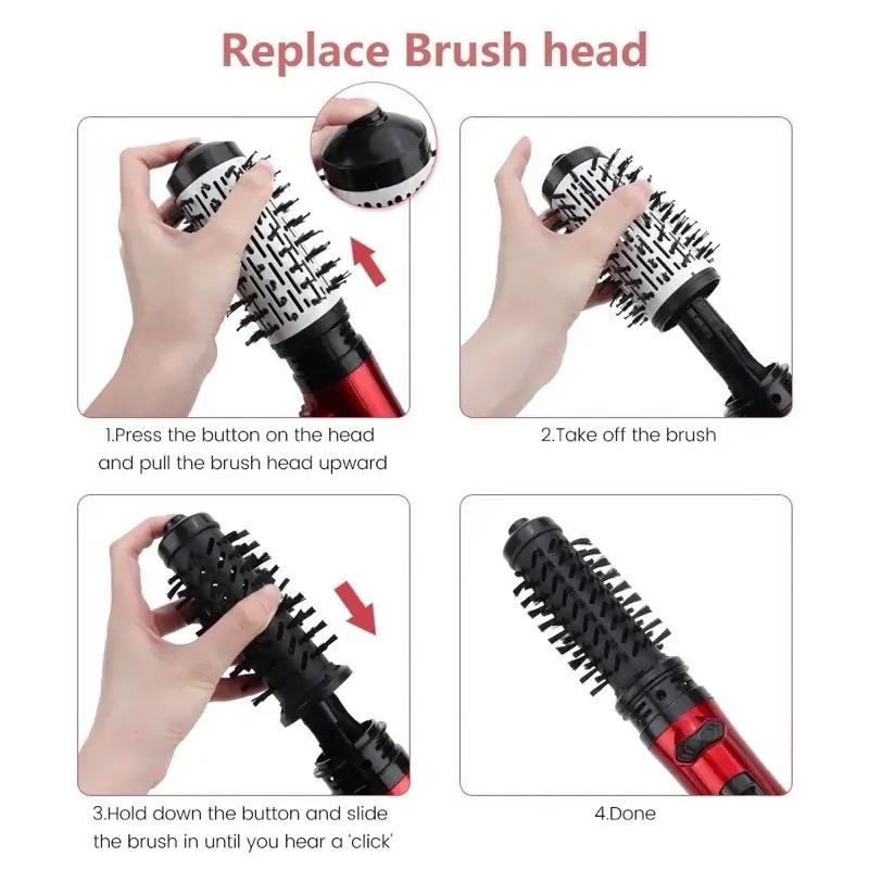 Hair Dryer Auto Rotate Brush Catokan Hairdryer Sisir Blow Otomatis Terbaru MXNA 2 Brush Gemei Sisir 3