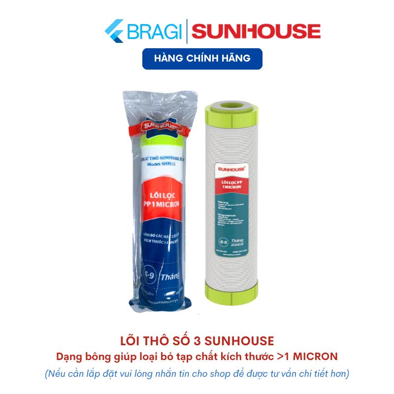 Lõi Lọc Nước Số 3 PP 1 Micron Sunhouse Dùng Cho Các Máy Lọc Nước RO Giúp Loại Bỏ Các Hạt Cặn Kích Thước Trên 1 Micron