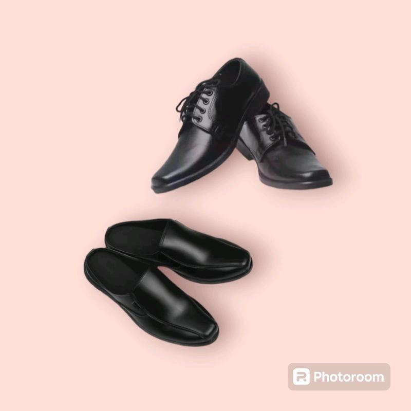 Sepatu Pantofel PriaFree Sandal Bustong - Gratis Kaos Kaki sepatu guru cowok 1