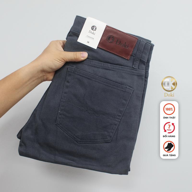  Quần Kaki Jean Màu Ghi đậm DKA-07 Quần Kaki Nam dáng đứng Quần Jean Nam Kaki Chất vải co giãn thoáng mát - DOKI 