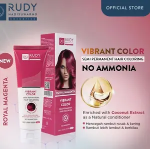 Rudy Hadisuwarno Vibrant Color Royal Magenta - Pewarna Rambut Tidak Mengandung Ammonia untuk Kepercayaan Diri HAIR TONIC all in Natural Colour Krim obat kutu Essential pelurus 3in1 Shampoo