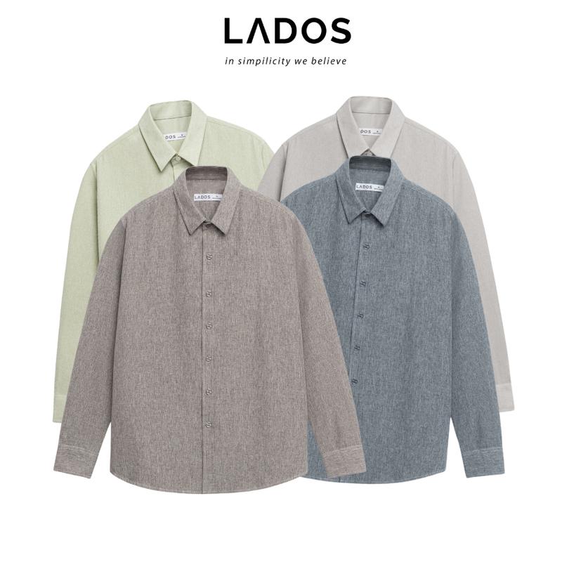  Áo sơ mi nam dài tay vải xô đũi cao cấp LADOS-8136 phong cách Hàn Quốc trẻ trung dễ phối đồ 