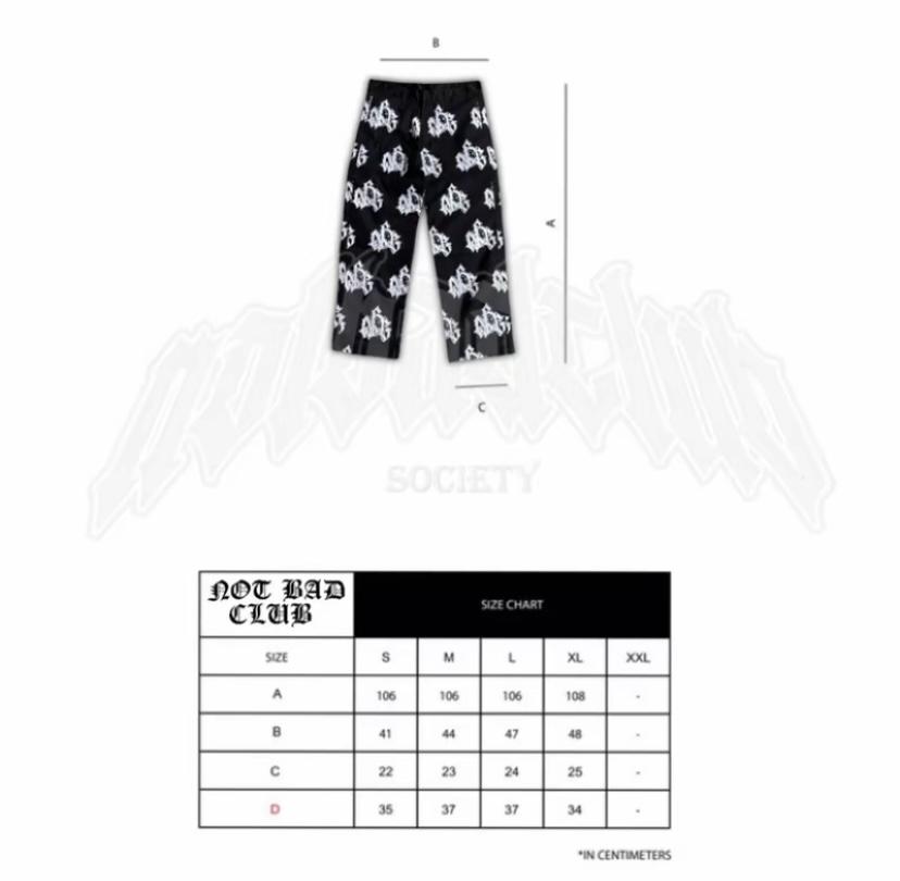 Celana Baggy Chinos panjang fullprint NBC Series unisex - Panjang Twill Pria Hitam Casual