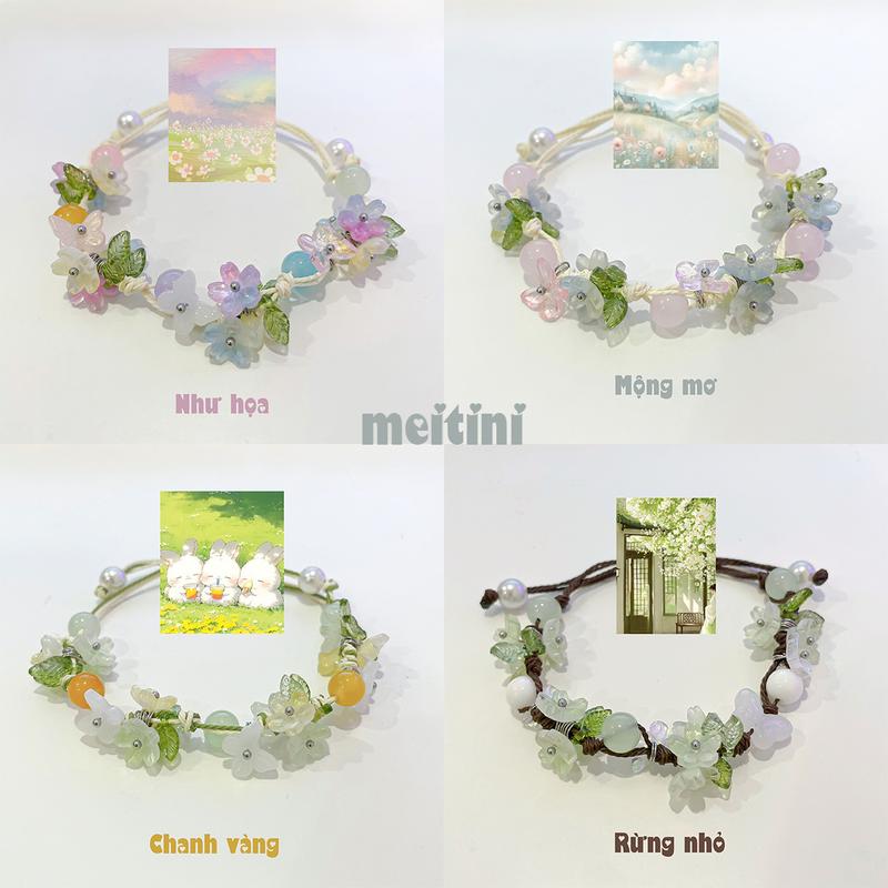  VÒNG TAY SOUL OF FLOWER | Vòng tay Tình bạn | VÒNG DÂY SÁP KHÔNG THẤM NƯỚC - MEITINI WORLD 
