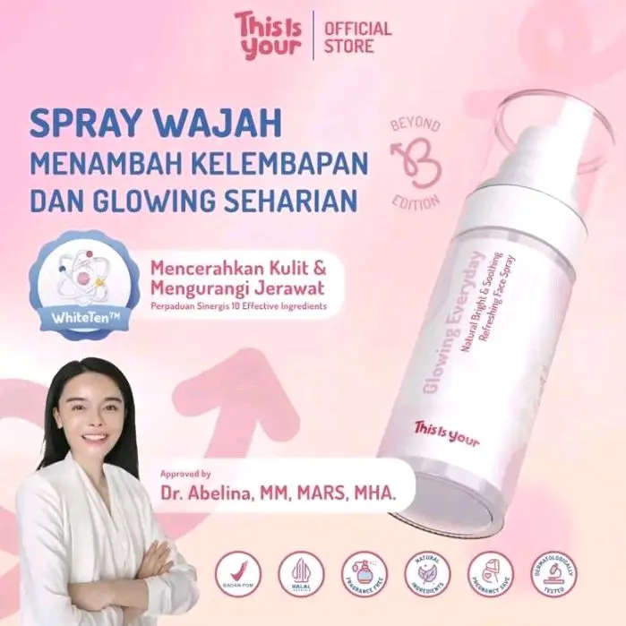 This is Your Glowing Everyday Shooting Refreshing Face Spray 75ml WhiteTen Niacinamide 2% Centella Asiatica