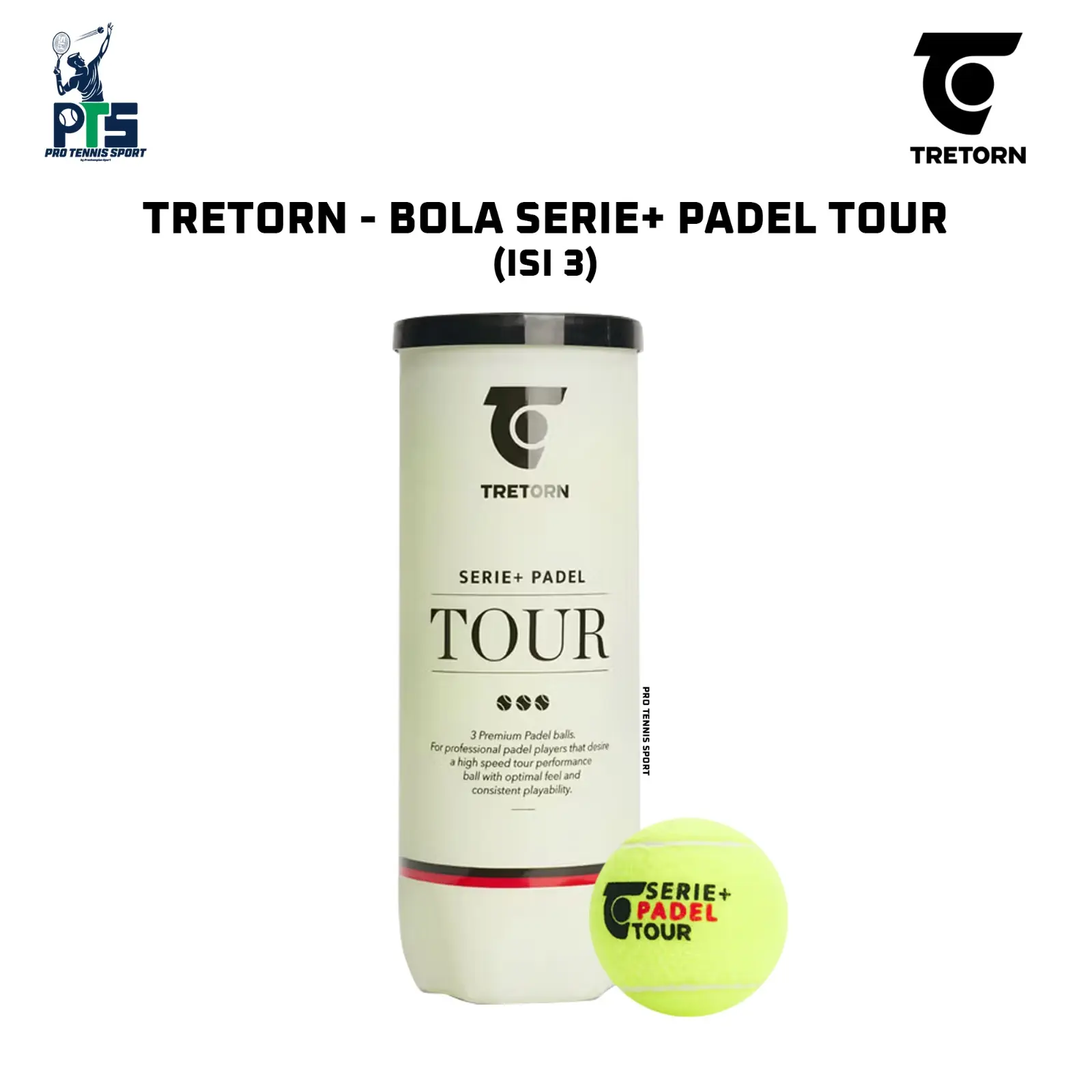 Bola Padel TRETORN Serie + Tour Isi 3