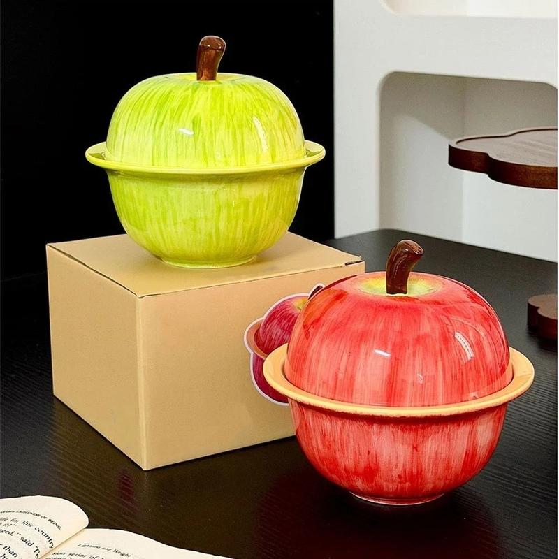 Không chứa BPA Dễ thương Nồi sứ có nắp Dung lượng lớn Chống dính Bát sứ nhỏ Gốm…