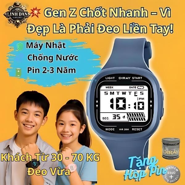 [DIRAY 2322G] Đồng Hồ Nam Nữ Gen Z | Điện Tử – Đèn LED – Chống Nước 30M | Phong Cách Hiện Đại | Cho Học Sinh & Sinh Viên
