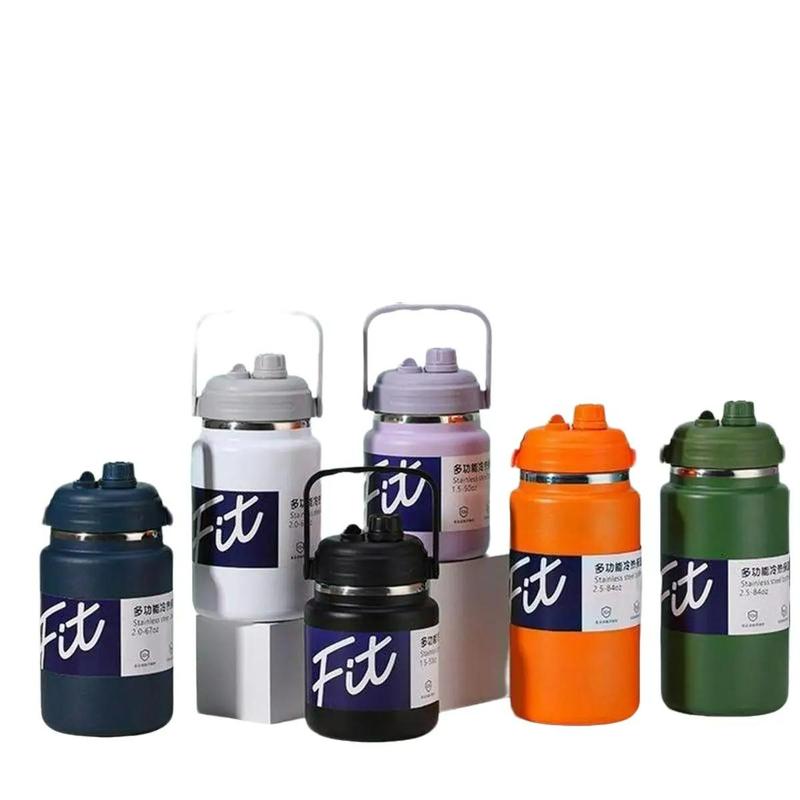  Bình Giữ Nhiệt Dung tích Lớn FIT 2500ml 2000ml 1500ml - Miệng Rộng Ống Hút Đầu Rót Tay Cầm Tiện Lợi 