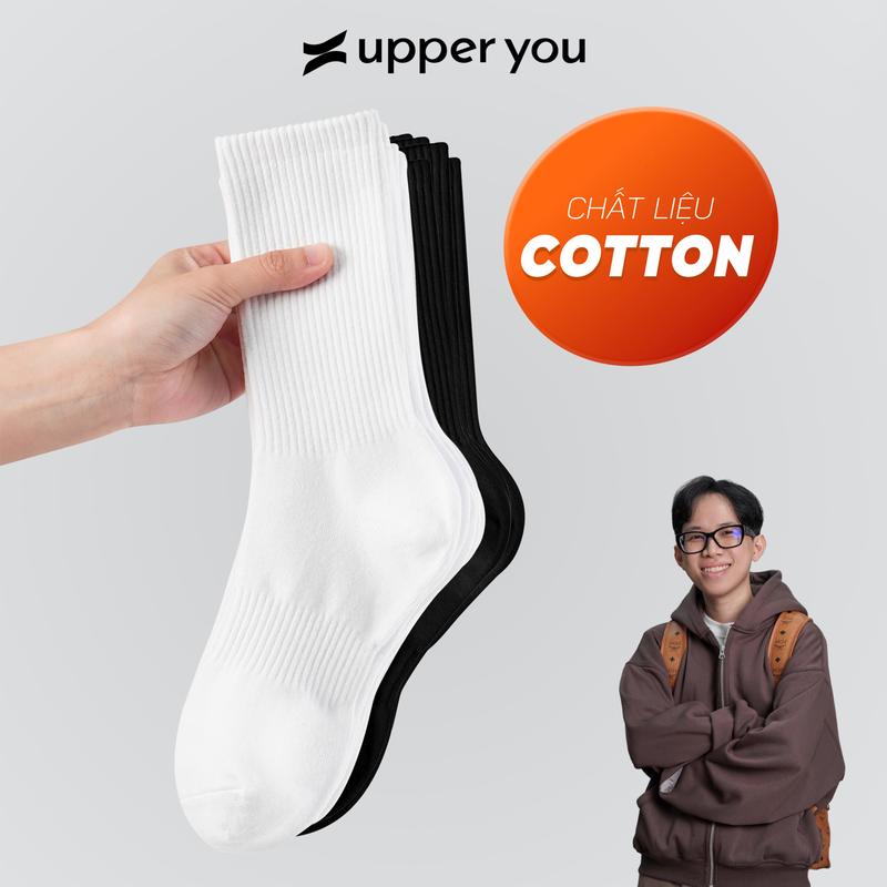   LINH ÂN  Tất Vớ Nam Nữ Trơn UPPERYOU Êm Ái Dày Dặn Thoáng Khí - BSF4001 SPF4003 