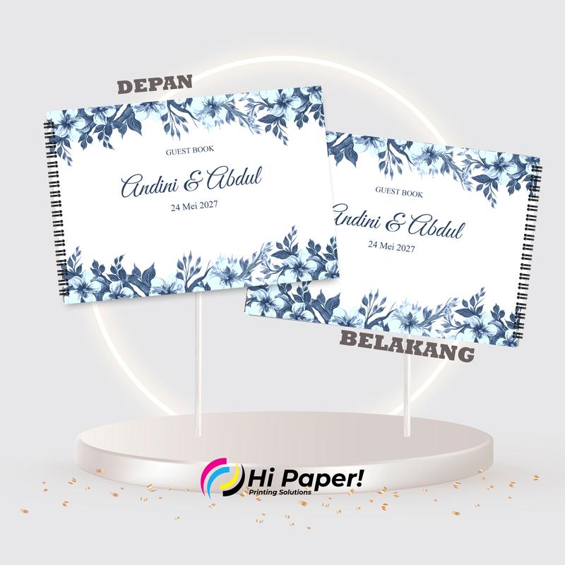 Buku tamu undangan CUSTOM Nama. Ukuran besar soft cover DESAIN KEKINIAN 2