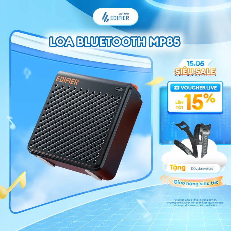 Loa Bluetooth Mini V5.3 Wireless EDIFIER MP85 | Thời lượng pin 8H | Edifier Connect App | Hàng chính hãng Bảo hành 15 tháng Củ Loa Nghe Nhạc