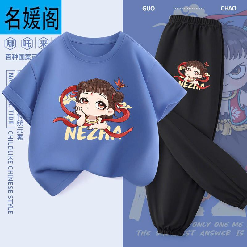 Set đồ bộ thể thao bé gái. Bộ đồ bé gái áo thun tay lỡ kết hợp quần jogger cực chất. Size 15 - 43kg Cotton Vải Cotton 5