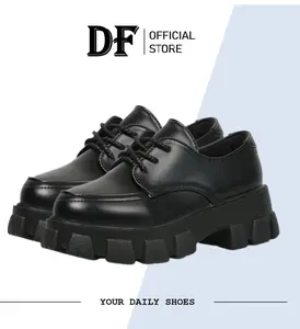DUNIA FASHION - DF 534 Sepatu Wanita Docmart Sneakers Boots kekinian Premium Quality Black Karet