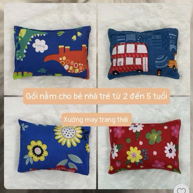 Gối nằm cho bé nhà trẻ 30x40cm ( vỏ áo vải poly + ruột gòn )