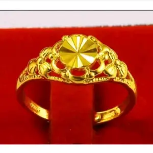 Cincin Dubai terbuat dari bahan koin logam 1991-1992 lapisan Emas 24k Perhiasan wanita Elegan Gold Hadiah ultah,tidak Hitam anti luntur tahan lama Rings