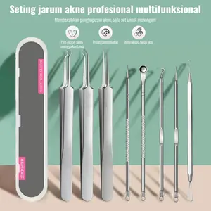 8pcs Pinset Komedo Stainless Alat Jerawat Alat Penjepit Komedo Alat Penghilang Komedo Hidung Wajah Blackhead Kotoran