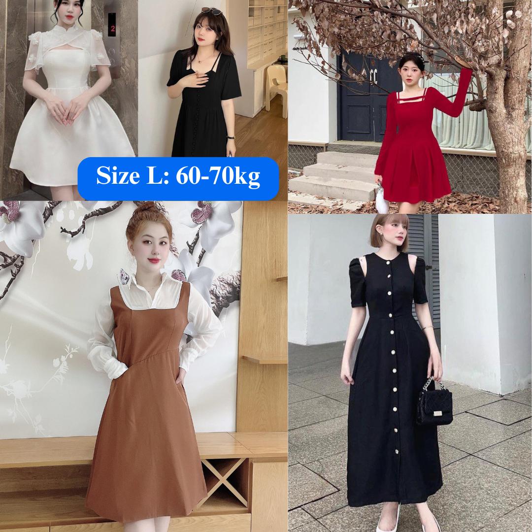 [Xả Kho] Size 60-70Kg Váy Dự Tiệc Vải Cotton Lạnh Top Nữ Dress Women - A.1037