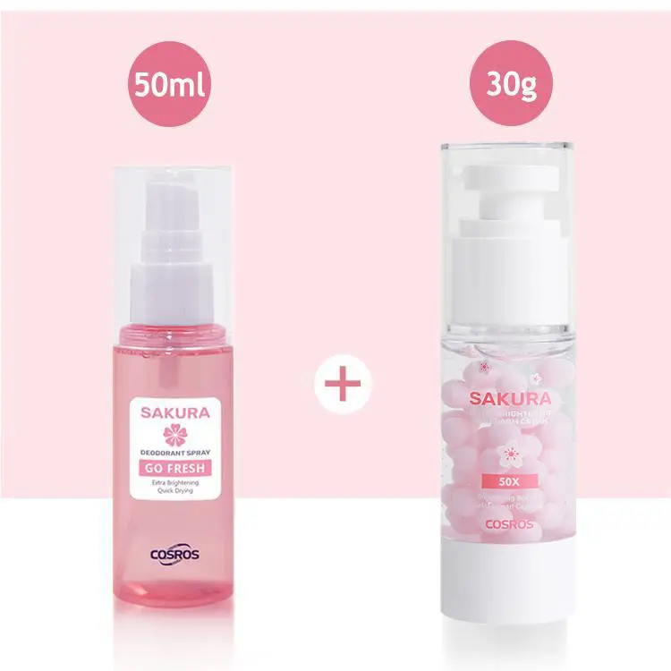 SAKURA Underarm Whitening Set 1PCS Sakura Underarm Whitening Cream with 1PCS  Deodorant Spray