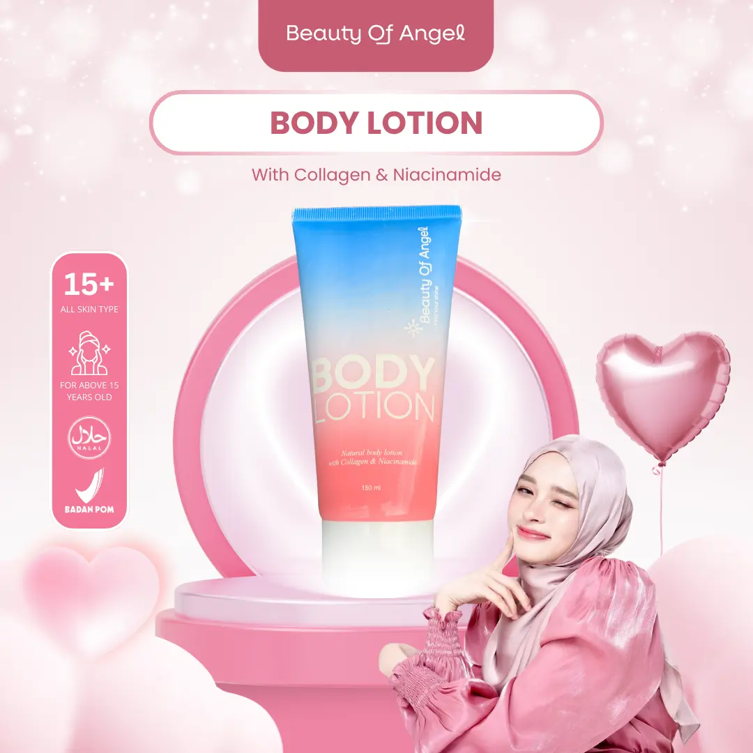 Beauty Of Angel Body Lotion Collagen Cream Pemutih Mencerahkan Badan Kecantikan Aroma Bubble Gum Niacinamide BPOM Extract Memutihkan Tubuh Pencerah Hand And Body Lotion | Body Lotion Prafume Tahan Lama Aman Untuk Bumil dan Busui Fragnance Lotion Tone Up