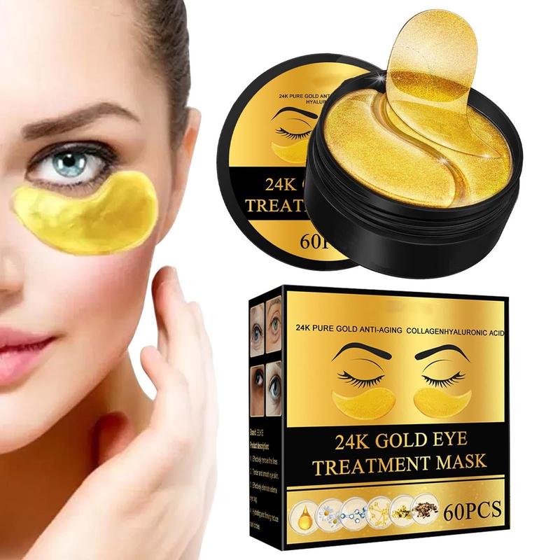 Miếng Dán Mắt Vàng 24 K, 60 Miếng, Miếng Dán Dưới Mắt Để Điều Trị Quầng Thâm, Miếng Dán Dưới Mắt Để Chăm Sóc Da Mặt, Quầng Thâm, Bọng Mắt, Làm Đẹp, Chăm Sóc Cá Nhân
