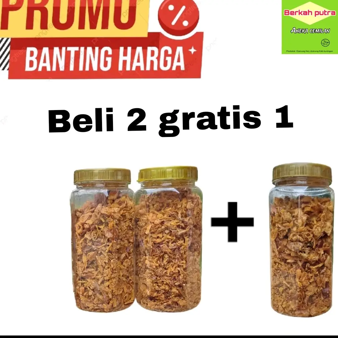 Bawang Goreng [ B ]  3 Toples •Berkualitas Asli Brebes Spices Rempah -Bahan Masakan