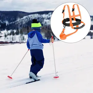 Nylon Kids Ski Harness Snowboard Trainer Speed Control With Shoulder Strap Children Ski Harness orange