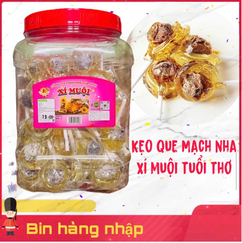 Kẹo Mạch Nha Nhân Xí Muội Tuổi Thơ (50que) Ăn Vặt Candy Food