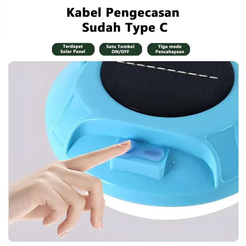 Lampu Emergency MAX POWER 300 Watt 400 Watt 600 Watt UFO Gantung Solar Panel Camping Lamp Cahaya PUTIH Super Terang Gantung Tahan lama Kemah camping Memancing 2