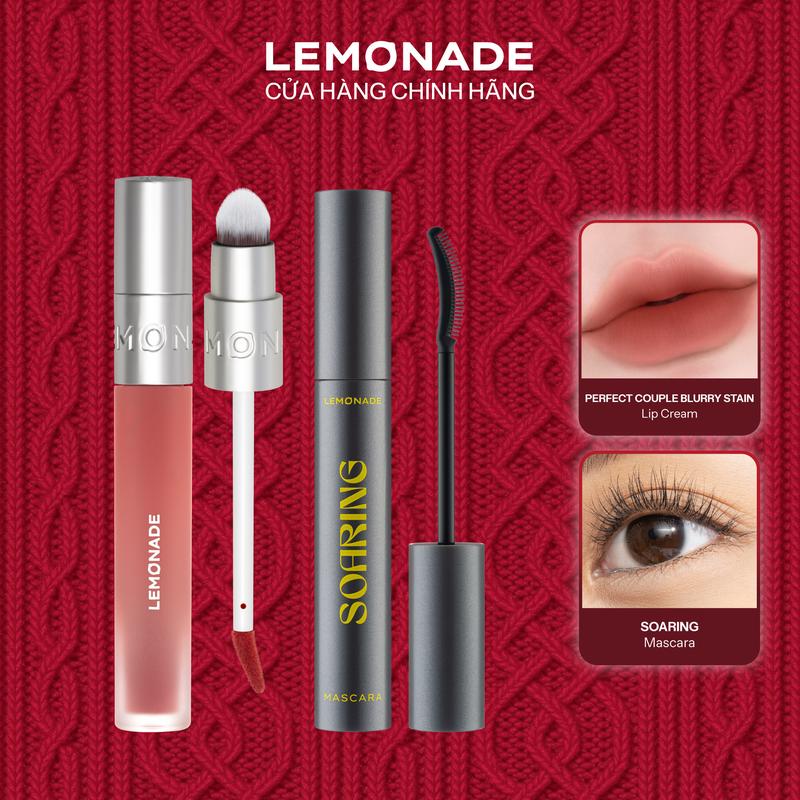 Combo 01 Son bùn ẩm mờ mịn lâu trôi Lemonade Perfect Couple Blurry Stain Lip Cream 3.5g và 01 Chuốt mi tơi dài lâu trôi Lemonade Soaring Mascara 6ml