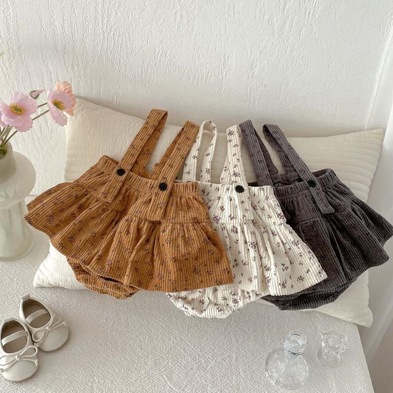  Quần Áo Trẻ Em Mùa Thu Phong Cách INS Cho Bé Gái Trẻ Sơ Sinh Áo Tinh Tế Có Dây Đeo Vai 3 Màu Không Tay Váy Ngắn Thích Hợp Cho 0-2 Tuổi 