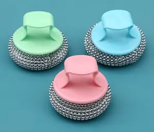Sikat Bulat Multifungsi Dengan Gagang Almunium Sabut Serabut Kawat |Spon Kawat Cuci Piring Stainless Steel Panci Spons Sponge