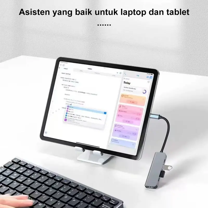 Stasiun Dok Tipe C Pemisah USB Konverter USB Adaptor HDMI Stasiun Dok Ekspansi Layar Proyeksi PD Pengisian Daya Cepat Cocok untuk Ponsel dan Tablet Tipe C Ke Kartu Jaringan Kabel Koneksi Komputer 3