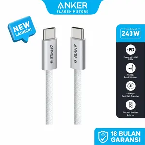 Anker Kabel Charger Zolo USB C to USB C 240w 5A Braided And Dirty Free Fast Charging Type C for iPhone 15 Series and Samsung - A8060